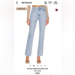 GRLFRND Harlow high rise boot slit jeans worn once